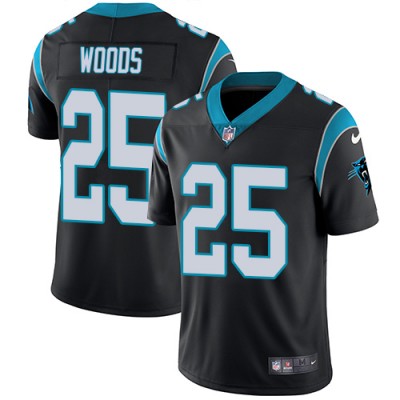 Nike Carolina Panthers #25 Xavier Woods Black Team Color Men's Stitched NFL Vapor Untouchable Limited Jersey
